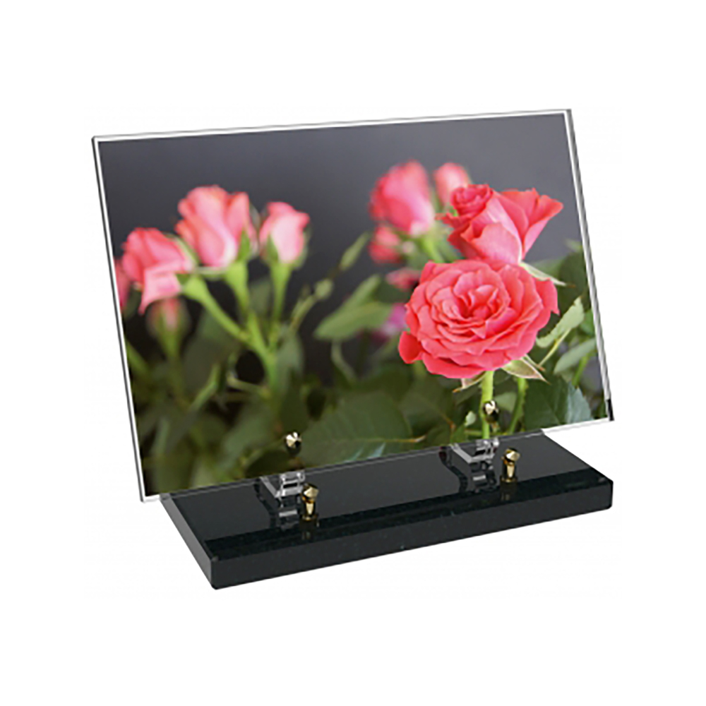 Plaque funéraire Rectangle Altuglas 30x20 - Fleurs – Plaques Funéraires Créations® – vue complémentaire