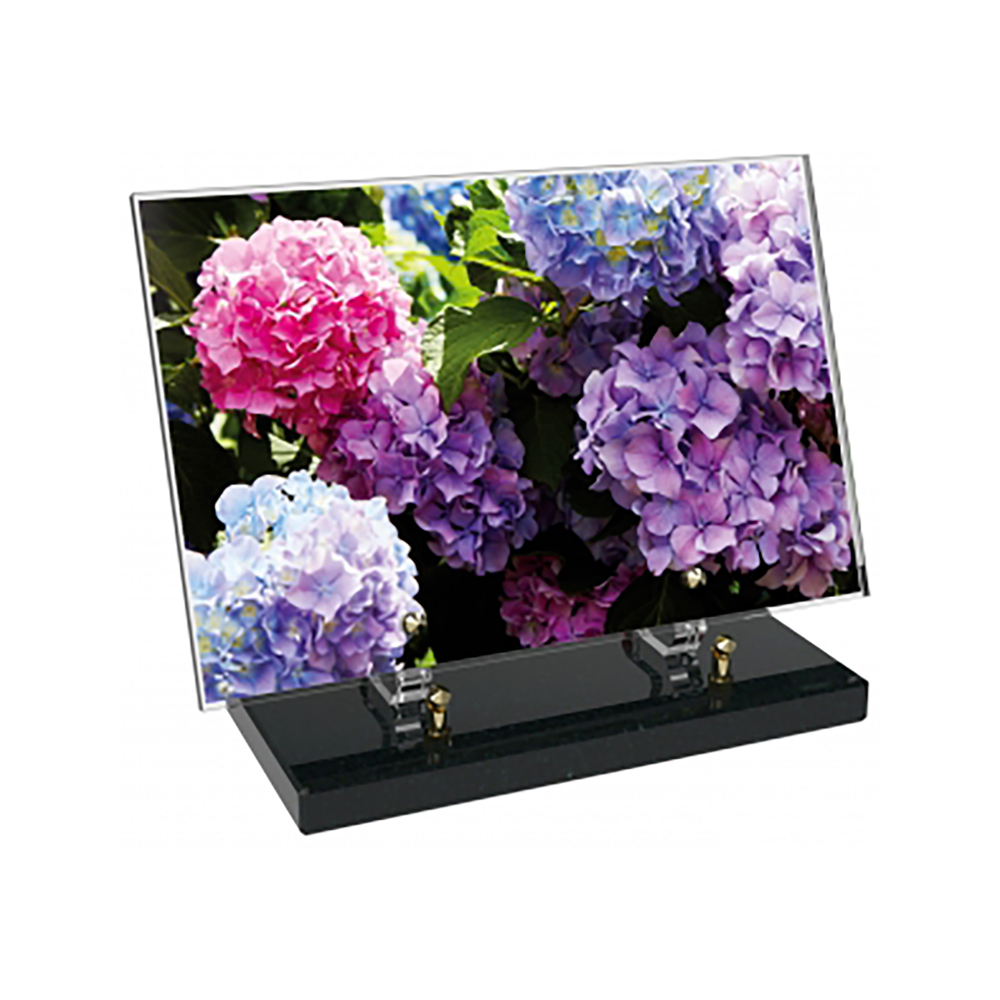 Plaque funéraire Rectangle Altuglas 30x20 - Fleurs – Plaques Funéraires Créations® – vue complémentaire