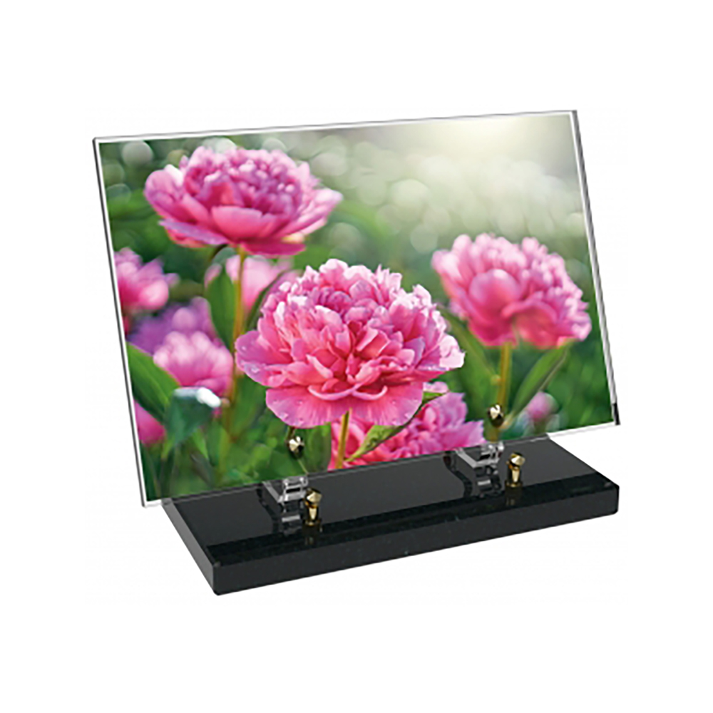 Plaque funéraire Rectangle Altuglas 30x20 - Fleurs – Plaques Funéraires Créations® – vue complémentaire