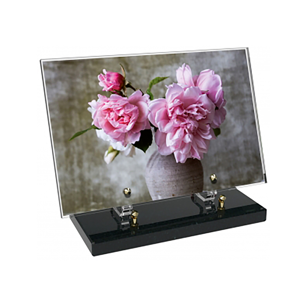 Plaque funéraire Rectangle Altuglas 30x20 - Fleurs – Plaques Funéraires Créations® – vue complémentaire