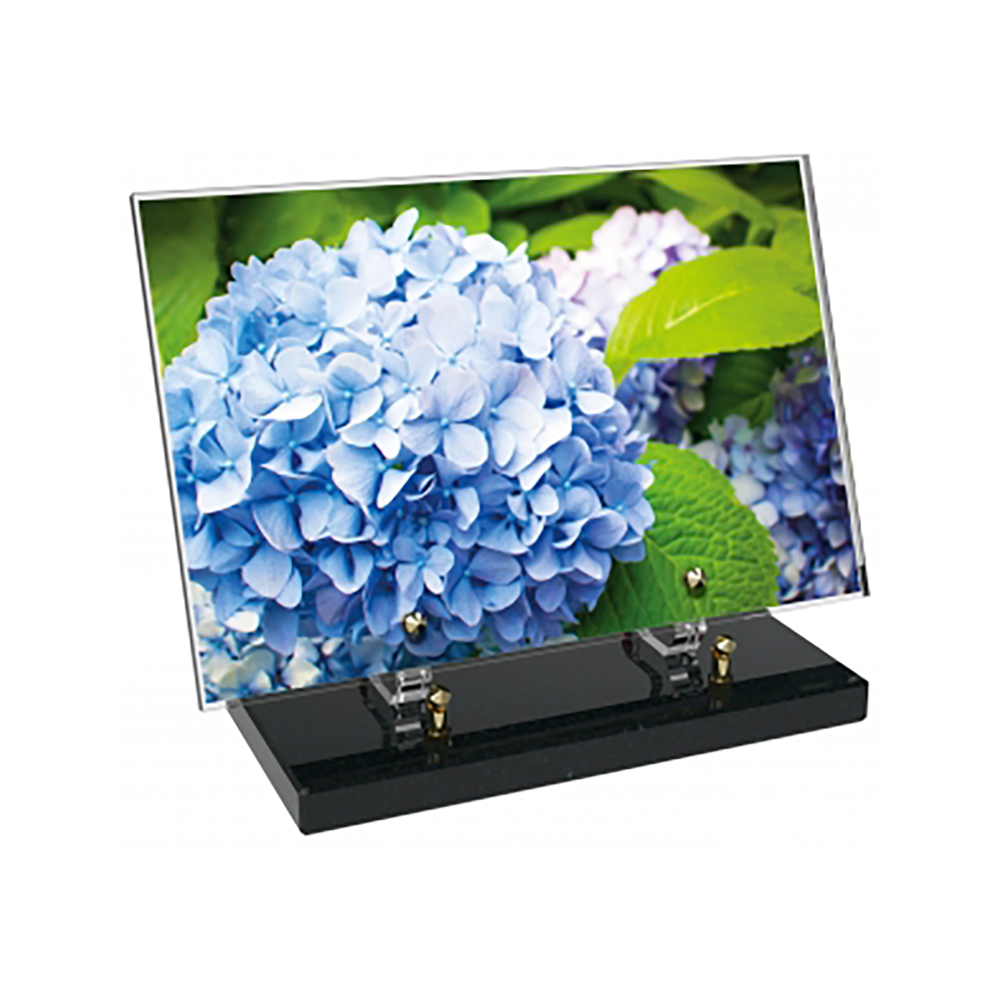 Plaque funéraire Rectangle Altuglas 30x20 - Fleurs – Plaques Funéraires Créations® – vue complémentaire