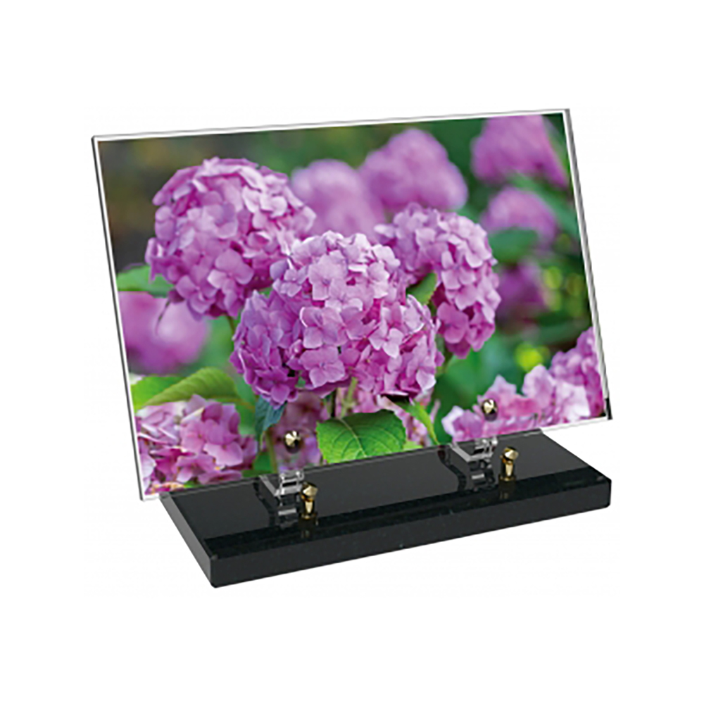 Plaque funéraire Rectangle Altuglas 30x20 - Fleurs – Plaques Funéraires Créations® – vue complémentaire