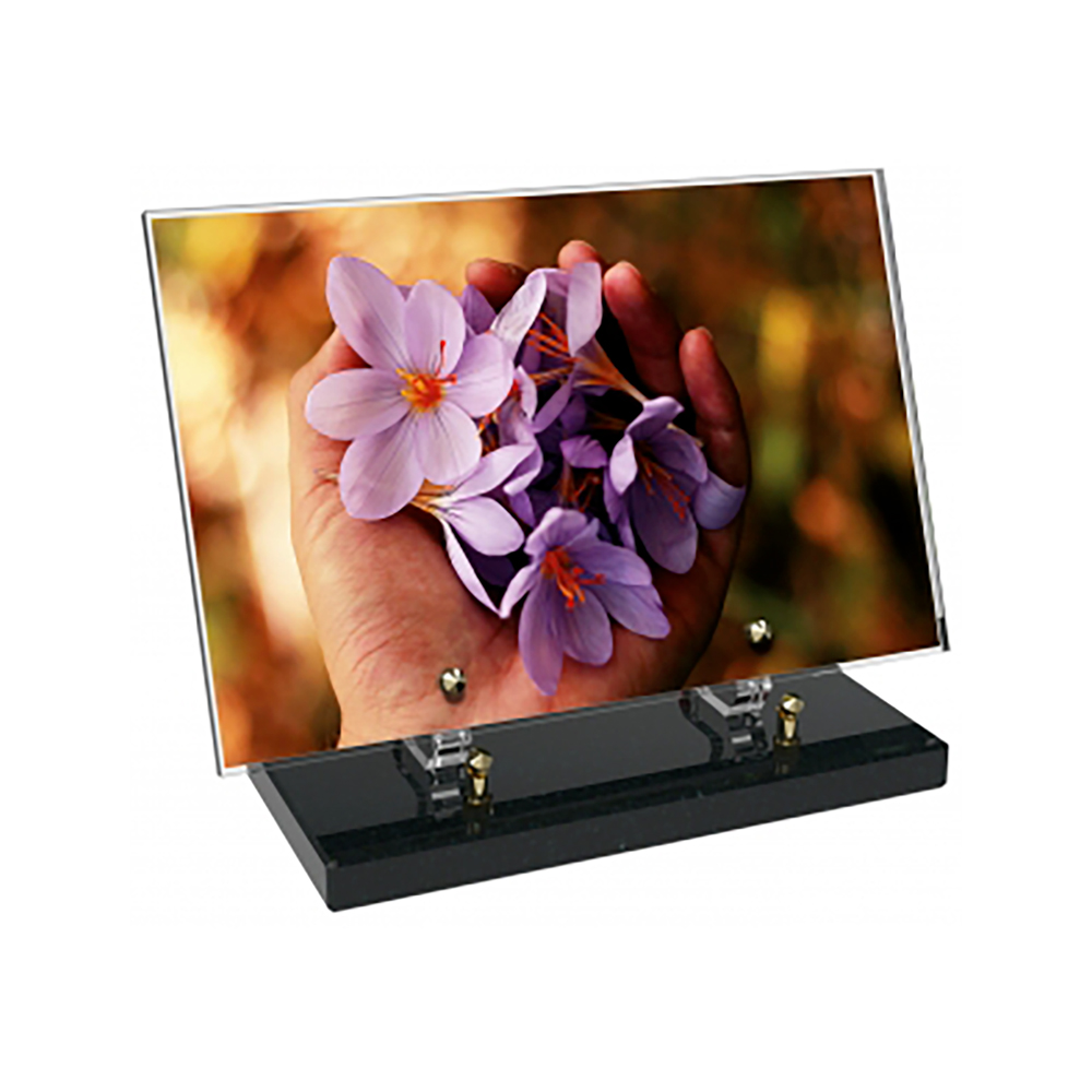 Plaque funéraire Rectangle Altuglas 30x20 - Fleurs – Plaques Funéraires Créations® – vue complémentaire
