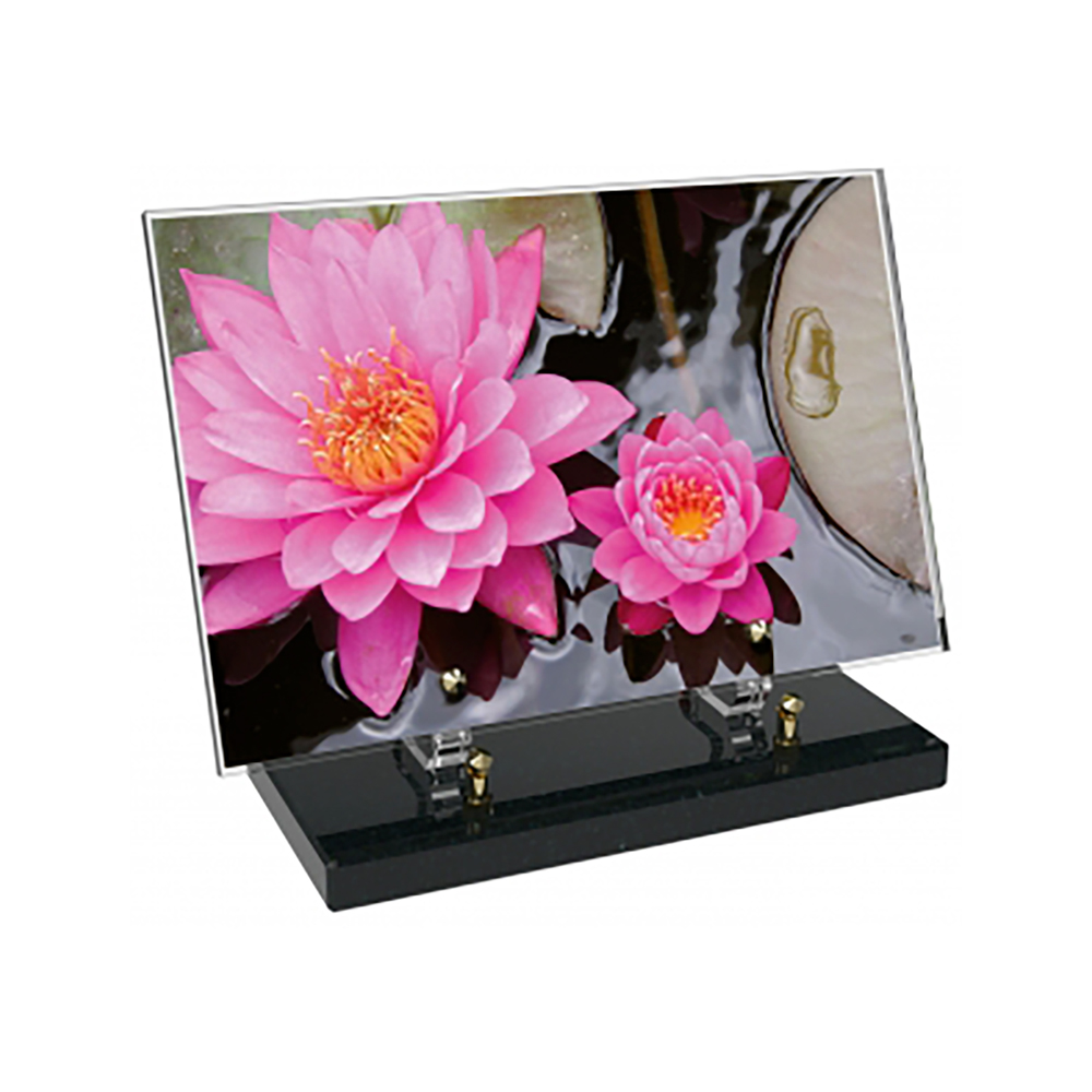 Plaque funéraire Rectangle Altuglas 30x20 - Fleurs – Plaques Funéraires Créations® – vue complémentaire