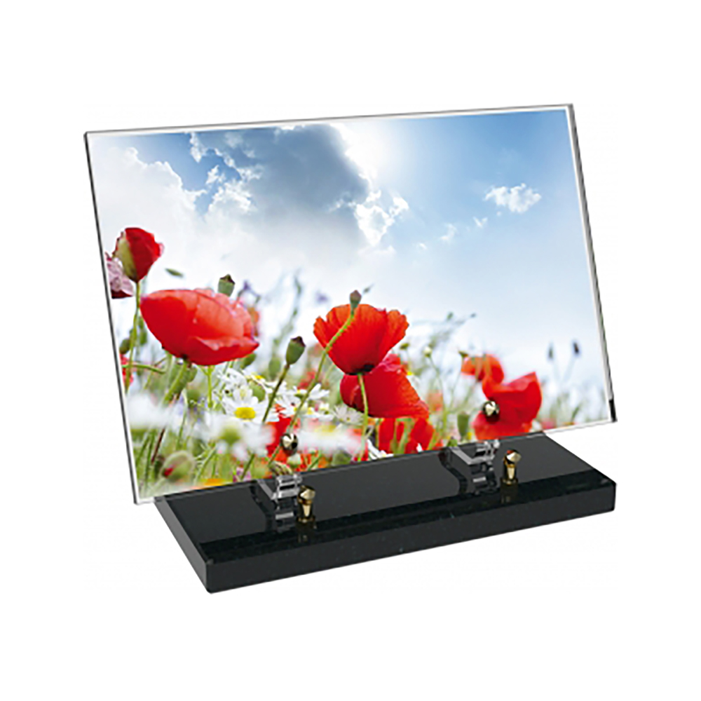 Plaque funéraire Rectangle Altuglas 30x20 - Fleurs – Plaques Funéraires Créations® – vue complémentaire