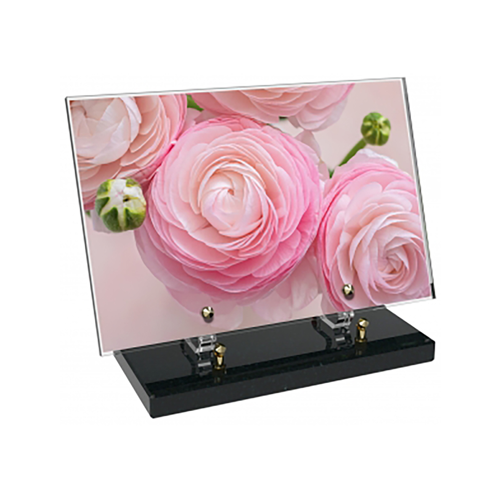 Plaque funéraire Rectangle Altuglas 30x20 - Fleurs – Plaques Funéraires Créations® – vue complémentaire