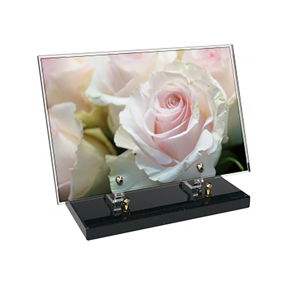Plaque funéraire Rectangle Altuglas 30x20 - Fleurs – Plaques Funéraires Créations® – vue complémentaire