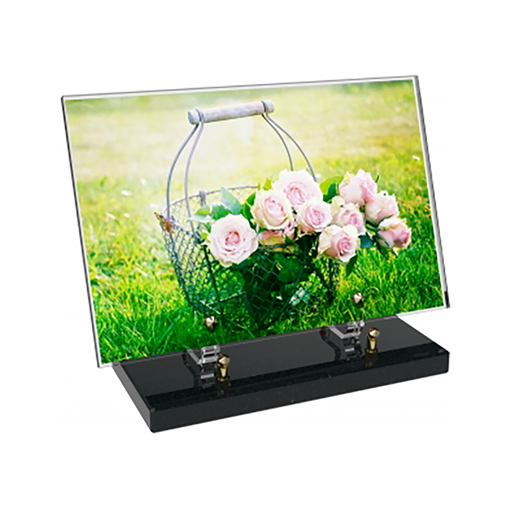 Plaque funéraire Rectangle Altuglas 30x20 - Fleurs – Plaques Funéraires Créations® – vue complémentaire