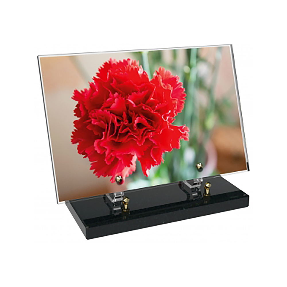 Plaque funéraire Rectangle Altuglas 30x20 - Fleurs – Plaques Funéraires Créations® – vue complémentaire