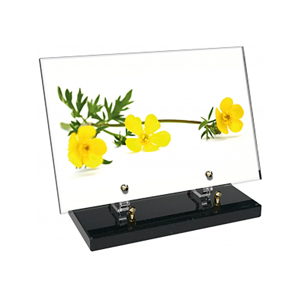 Plaque funéraire Rectangle Altuglas 30x20 - Fleurs – Plaques Funéraires Créations® – vue complémentaire
