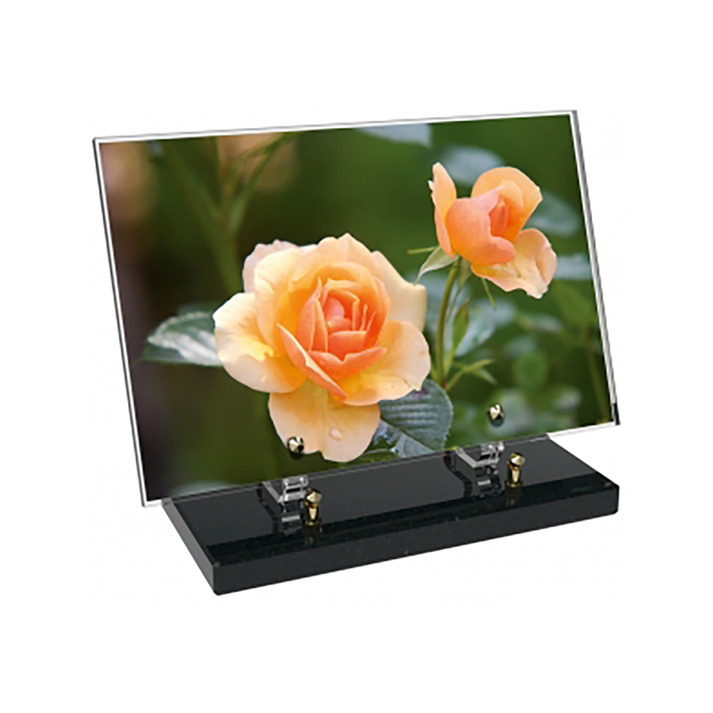 Plaque funéraire Rectangle Altuglas 30x20 - Fleurs – Plaques Funéraires Créations® – vue complémentaire