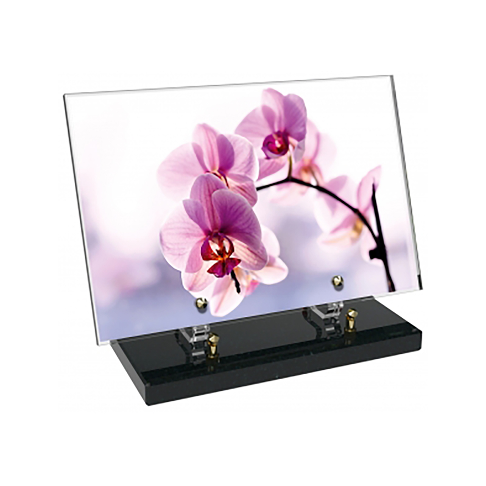 Plaque funéraire Rectangle Altuglas 30x20 - Fleurs – Plaques Funéraires Créations® – vue complémentaire