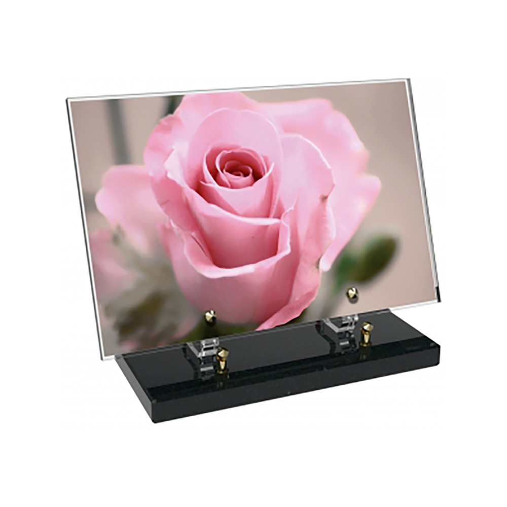 Plaque funéraire Rectangle Altuglas 30x20 - Fleurs – Plaques Funéraires Créations® – vue complémentaire