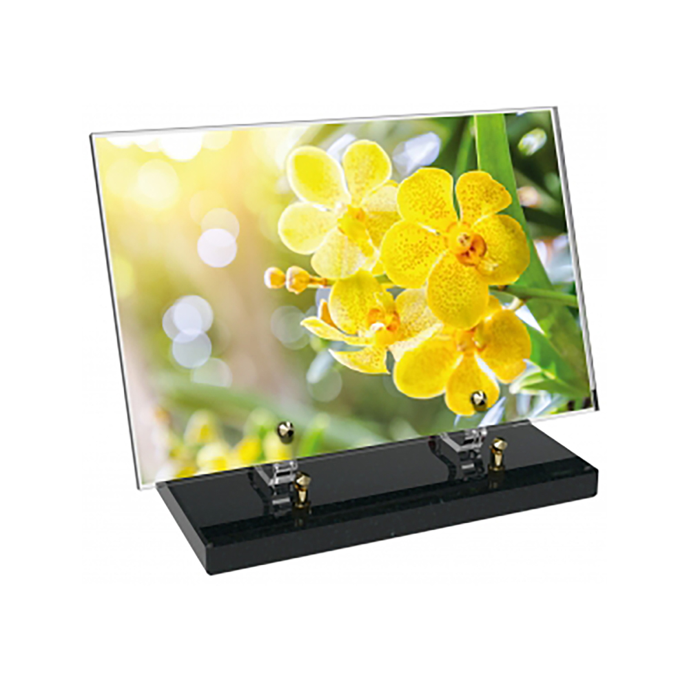 Plaque funéraire Rectangle Altuglas 30x20 - Fleurs – Plaques Funéraires Créations® – vue complémentaire