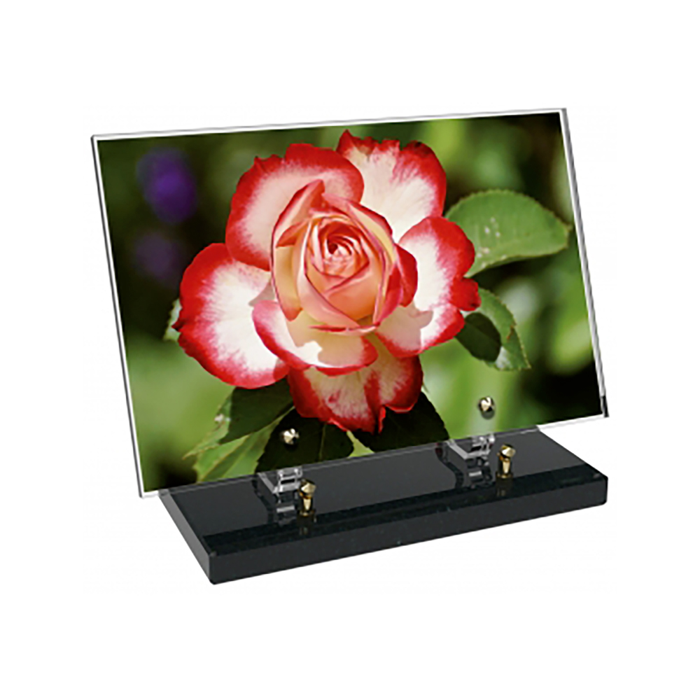Plaque funéraire Rectangle Altuglas 30x20 - Fleurs – Plaques Funéraires Créations® – vue complémentaire