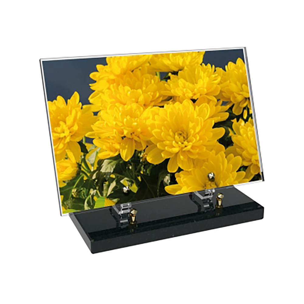 Plaque funéraire Rectangle Altuglas 30x20 - Fleurs – Plaques Funéraires Créations® – vue complémentaire