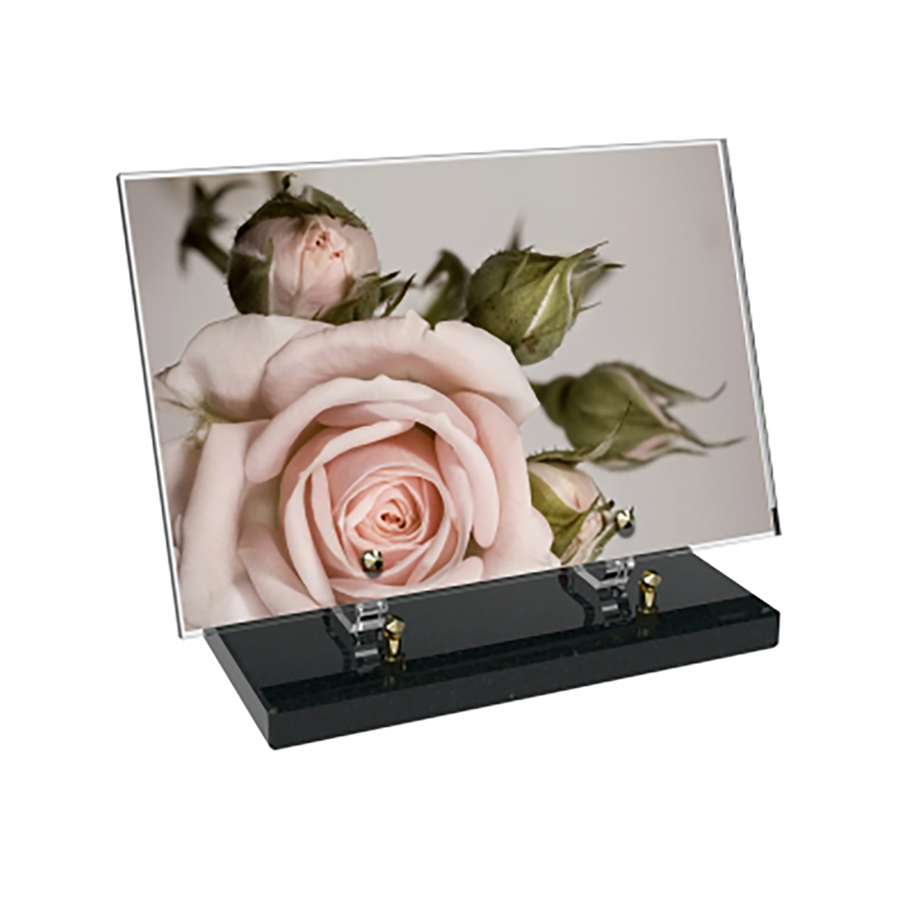 Plaque funéraire Rectangle Altuglas 30x20 - Fleurs – Plaques Funéraires Créations® – vue complémentaire