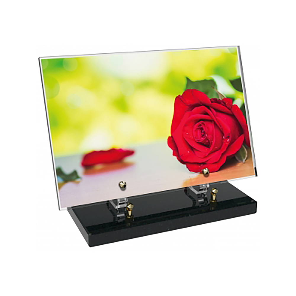 Plaque funéraire Rectangle Altuglas 30x20 - Fleurs – Plaques Funéraires Créations® – vue complémentaire