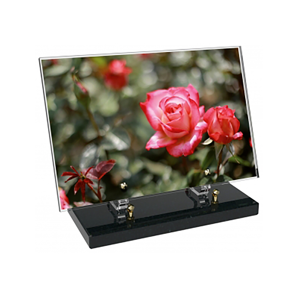 Plaque funéraire Rectangle Altuglas 30x20 - Fleurs – Plaques Funéraires Créations® – vue complémentaire