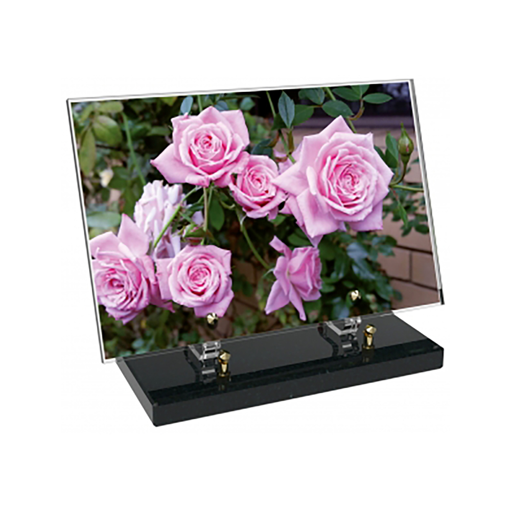 Plaque funéraire Rectangle Altuglas 30x20 - Fleurs – Plaques Funéraires Créations® – vue complémentaire
