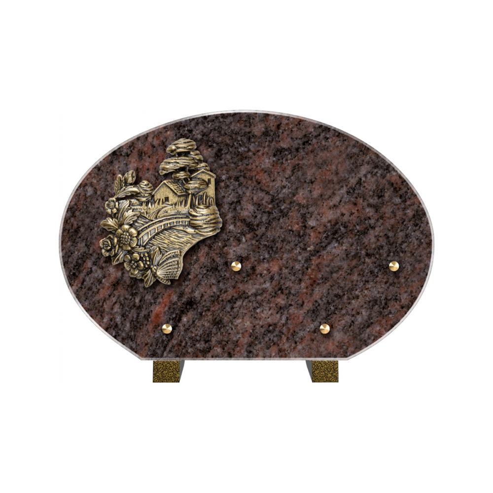 Plaque funéraire Forme 1 Granit 30x20 – Plaques Funéraires Créations® – vue complémentaire