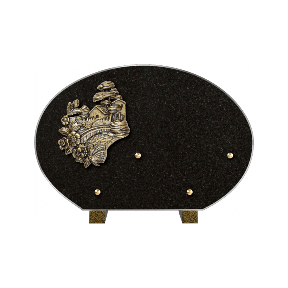 Plaque funéraire Forme 1 Granit 30x20 – Plaques Funéraires Créations® – vue complémentaire