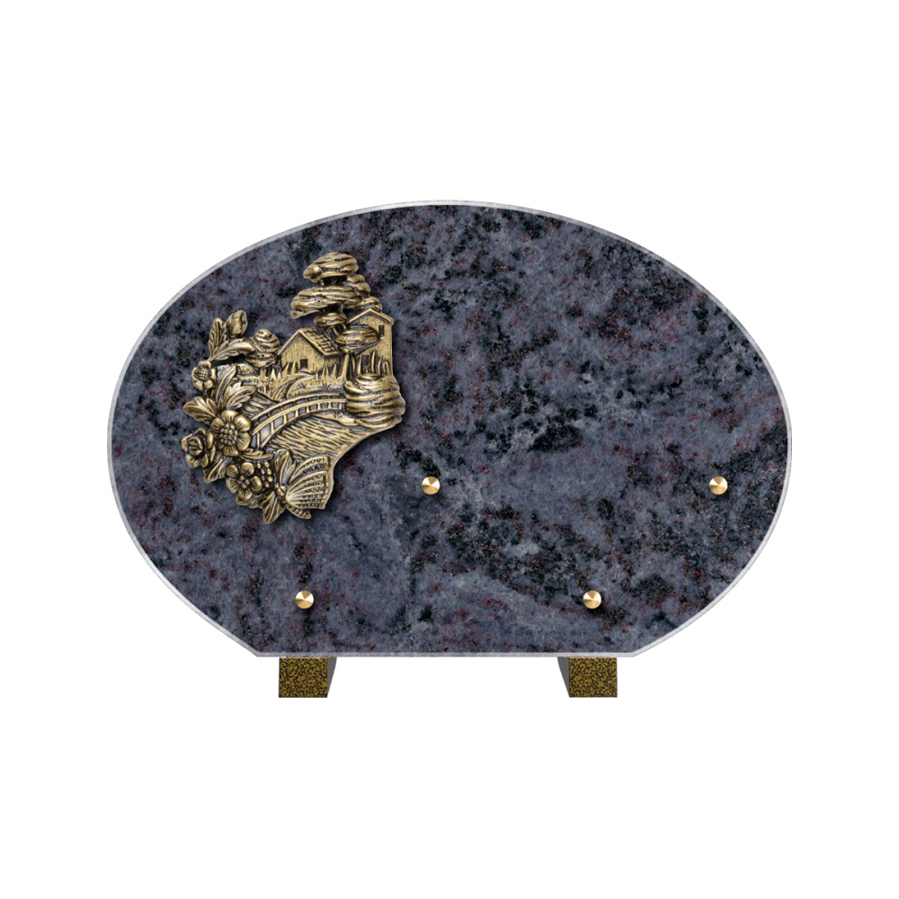 Plaque funéraire Forme 1 Granit 30x20 – Plaques Funéraires Créations® – vue complémentaire