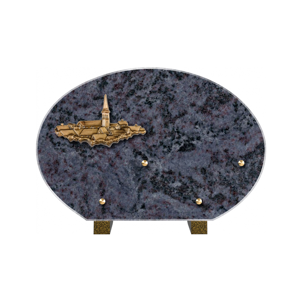Plaque funéraire Forme 1 Granit 30x20 – Plaques Funéraires Créations® – vue complémentaire