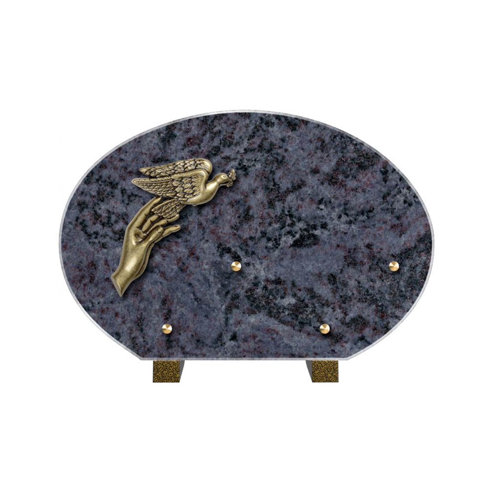 Plaque funéraire Forme 1 Granit 30x20 – Plaques Funéraires Créations® – vue complémentaire