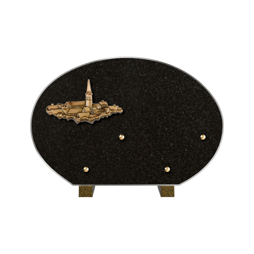 Plaque funéraire Forme 1 Granit 30x20 – Plaques Funéraires Créations® – vue complémentaire
