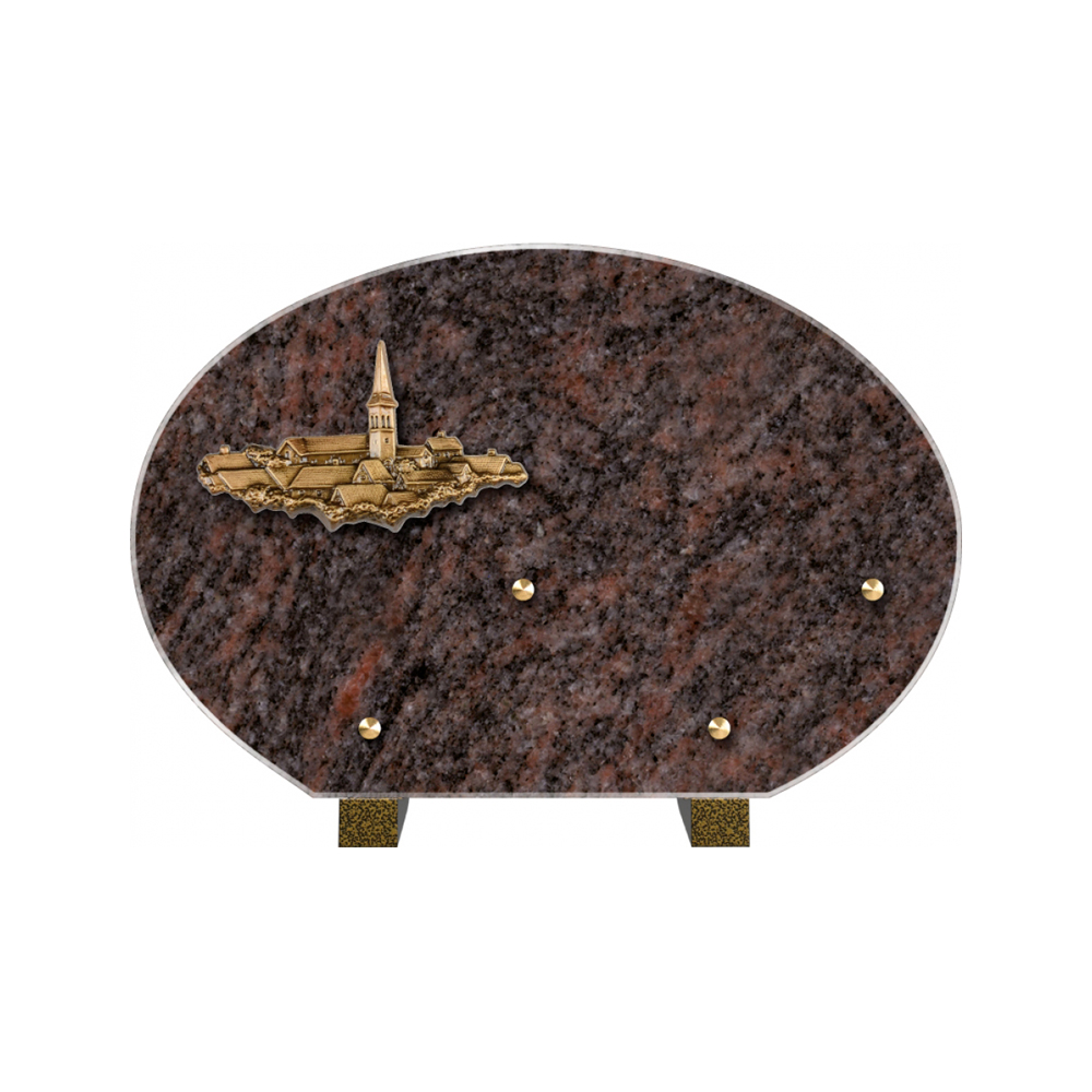 Plaque funéraire Forme 1 Granit 30x20 – Plaques Funéraires Créations® – vue complémentaire