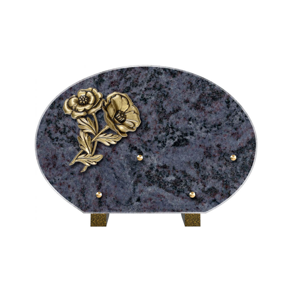 Plaque funéraire Forme 1 Granit 30x20 – Plaques Funéraires Créations® – vue complémentaire