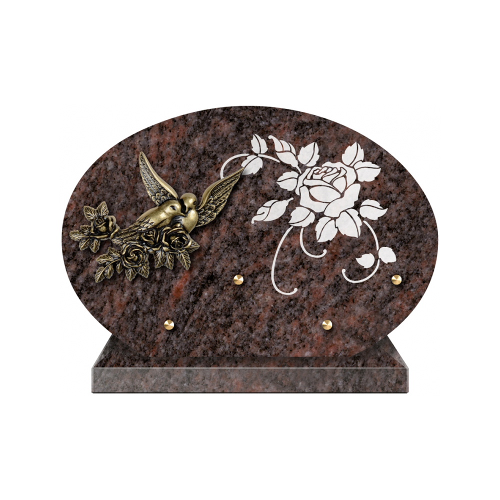 Plaque funéraire Forme 1 Granit Sablée Blanc 30x20 – Plaques Funéraires Créations® – vue complémentaire