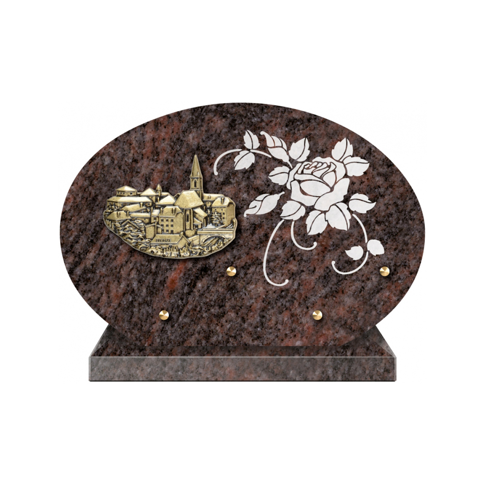 Plaque funéraire Forme 1 Granit Sablée Blanc 30x20 – Plaques Funéraires Créations® – vue complémentaire