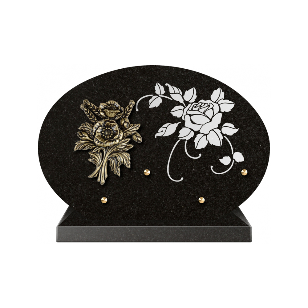 Plaque funéraire Forme 1 Granit Sablée Blanc 30x20 – Plaques Funéraires Créations® – vue complémentaire