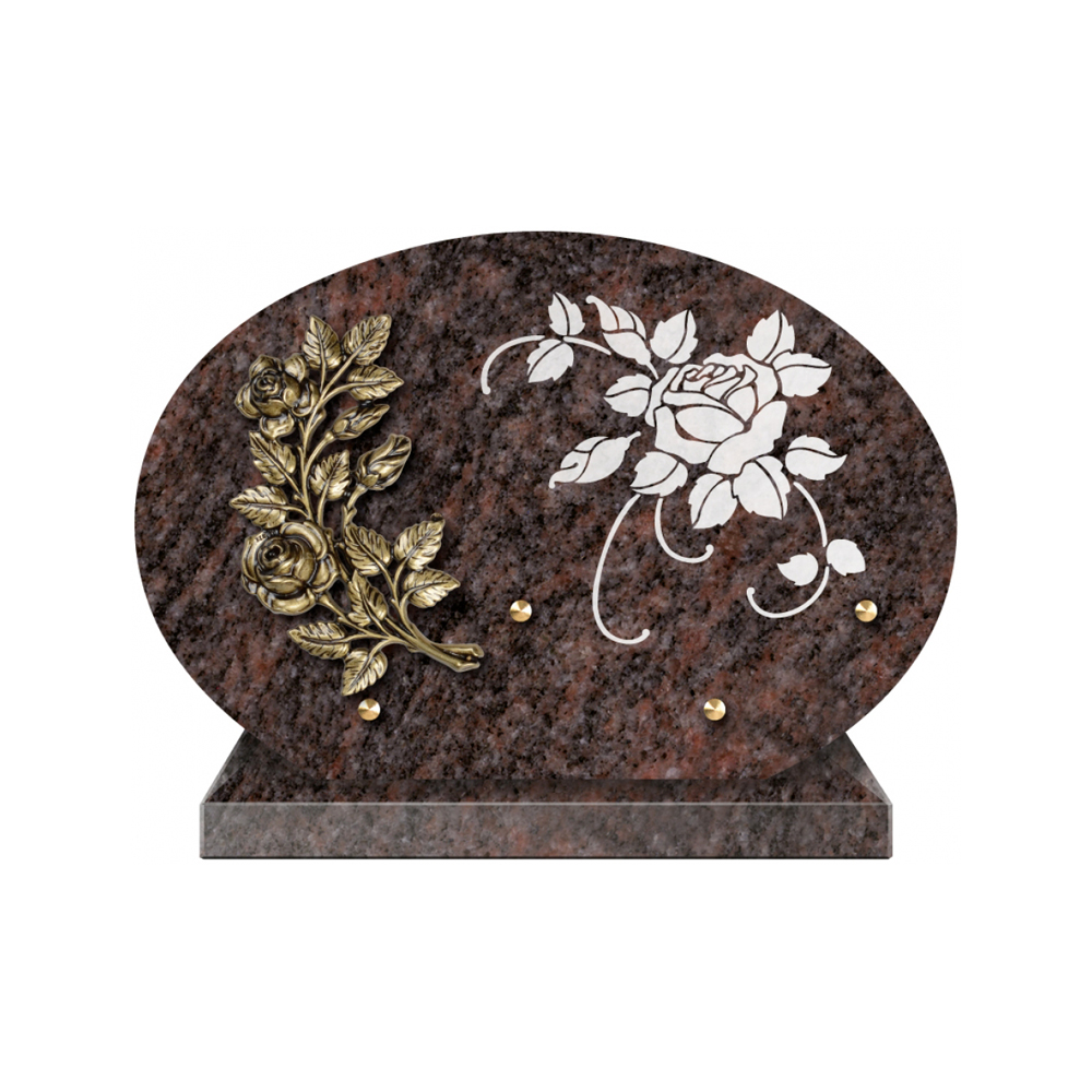 Plaque funéraire Forme 1 Granit Sablée Blanc 30x20 – Plaques Funéraires Créations® – vue complémentaire