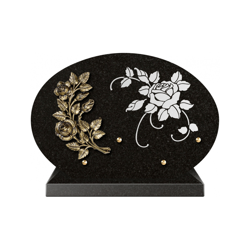 Plaque funéraire Forme 1 Granit Sablée Blanc 30x20 – Plaques Funéraires Créations® – vue complémentaire