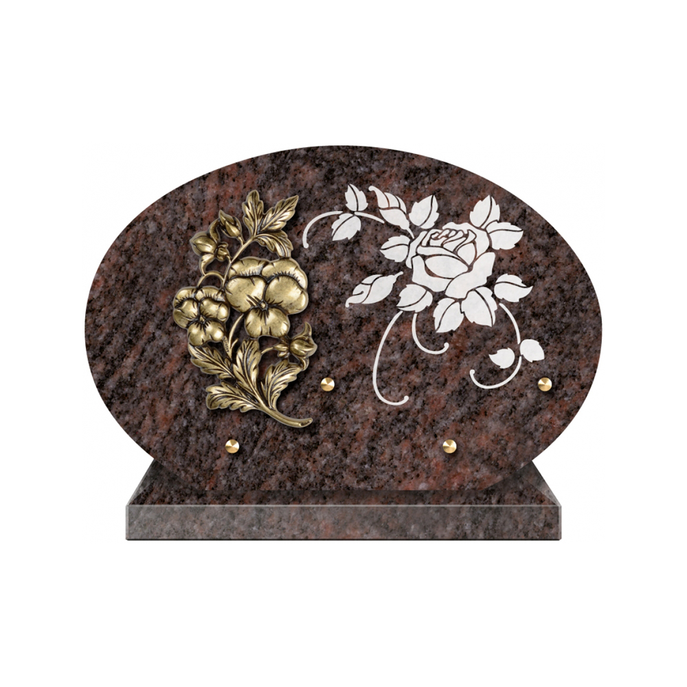 Plaque funéraire Forme 1 Granit Sablée Blanc 30x20 – Plaques Funéraires Créations® – vue complémentaire