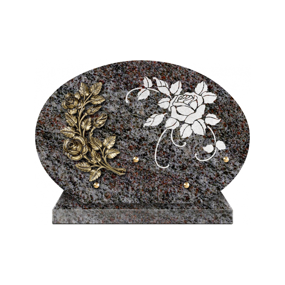 Plaque funéraire Forme 1 Granit Sablée Blanc 30x20 – Plaques Funéraires Créations® – vue complémentaire