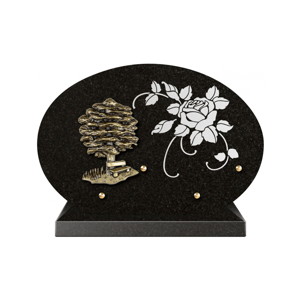 Plaque funéraire Forme 1 Granit Sablée Blanc 30x20 – Plaques Funéraires Créations® – vue complémentaire