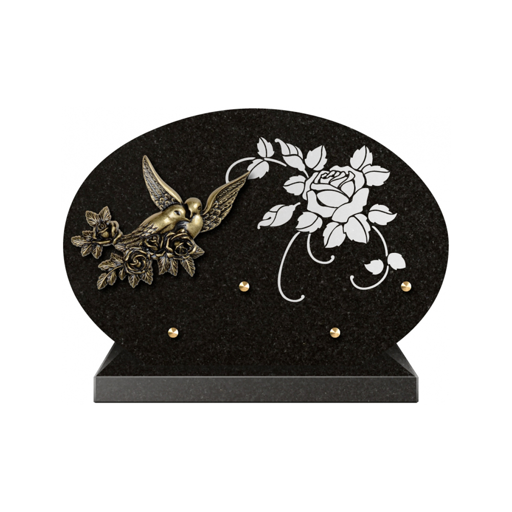 Plaque funéraire Forme 1 Granit Sablée Blanc 30x20 – Plaques Funéraires Créations® – vue complémentaire