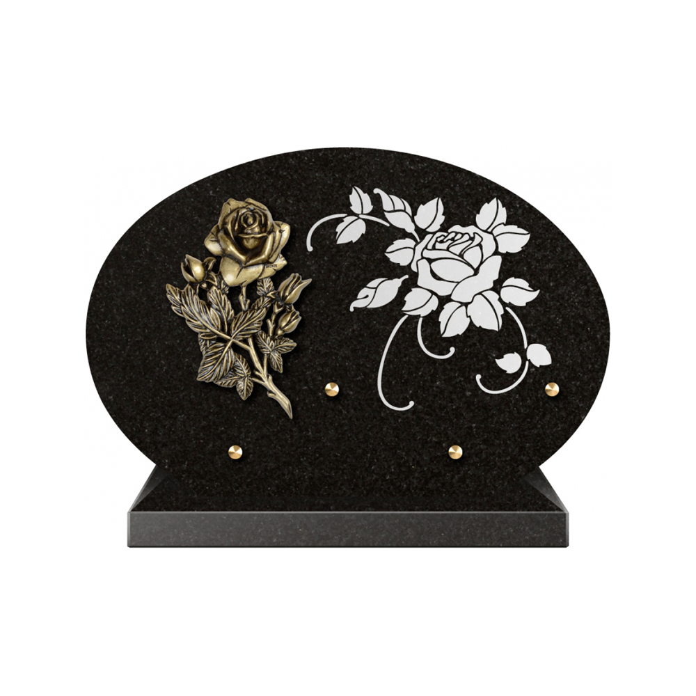 Plaque funéraire Forme 1 Granit Sablée Blanc 30x20 – Plaques Funéraires Créations® – vue complémentaire