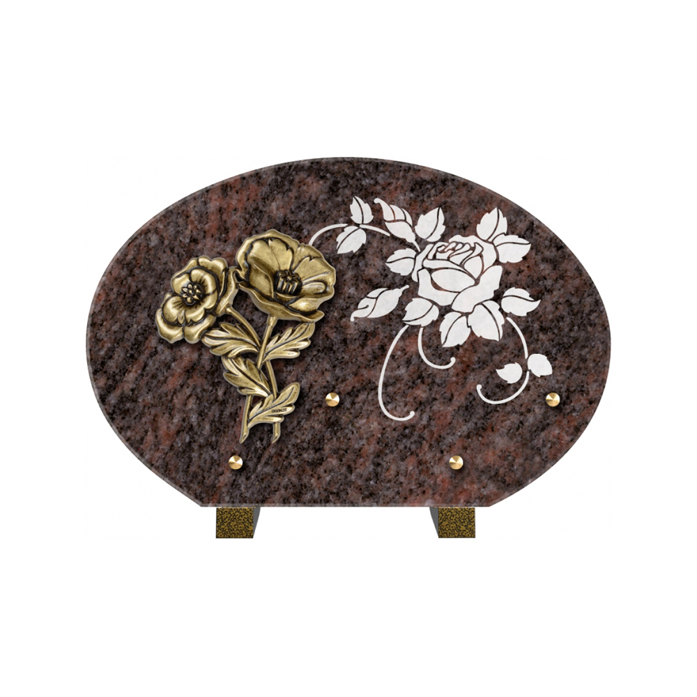 Plaque funéraire Forme 1 Granit Sablée Blanc 30x20 – Plaques Funéraires Créations® – vue complémentaire