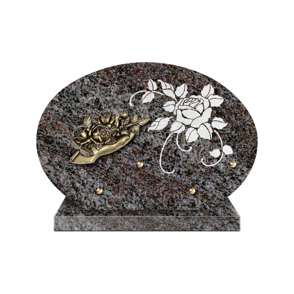 Plaque funéraire Forme 1 Granit Sablée Blanc 30x20 – Plaques Funéraires Créations® – vue complémentaire