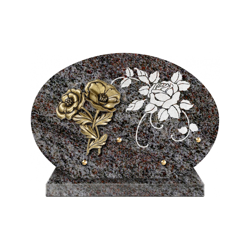 Plaque funéraire Forme 1 Granit Sablée Blanc 30x20 – Plaques Funéraires Créations® – vue complémentaire