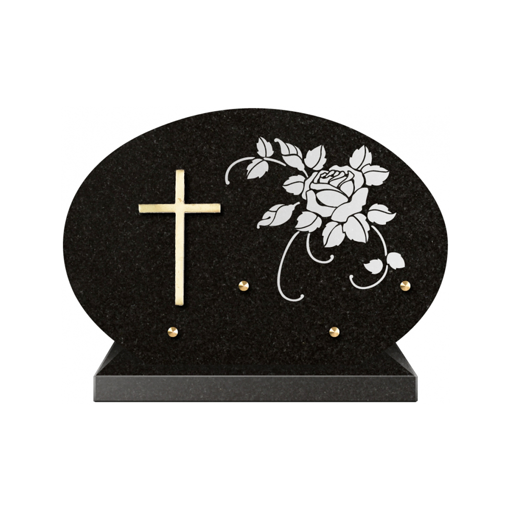 Plaque funéraire Forme 1 Granit Sablée Blanc 30x20 – Plaques Funéraires Créations® – vue complémentaire