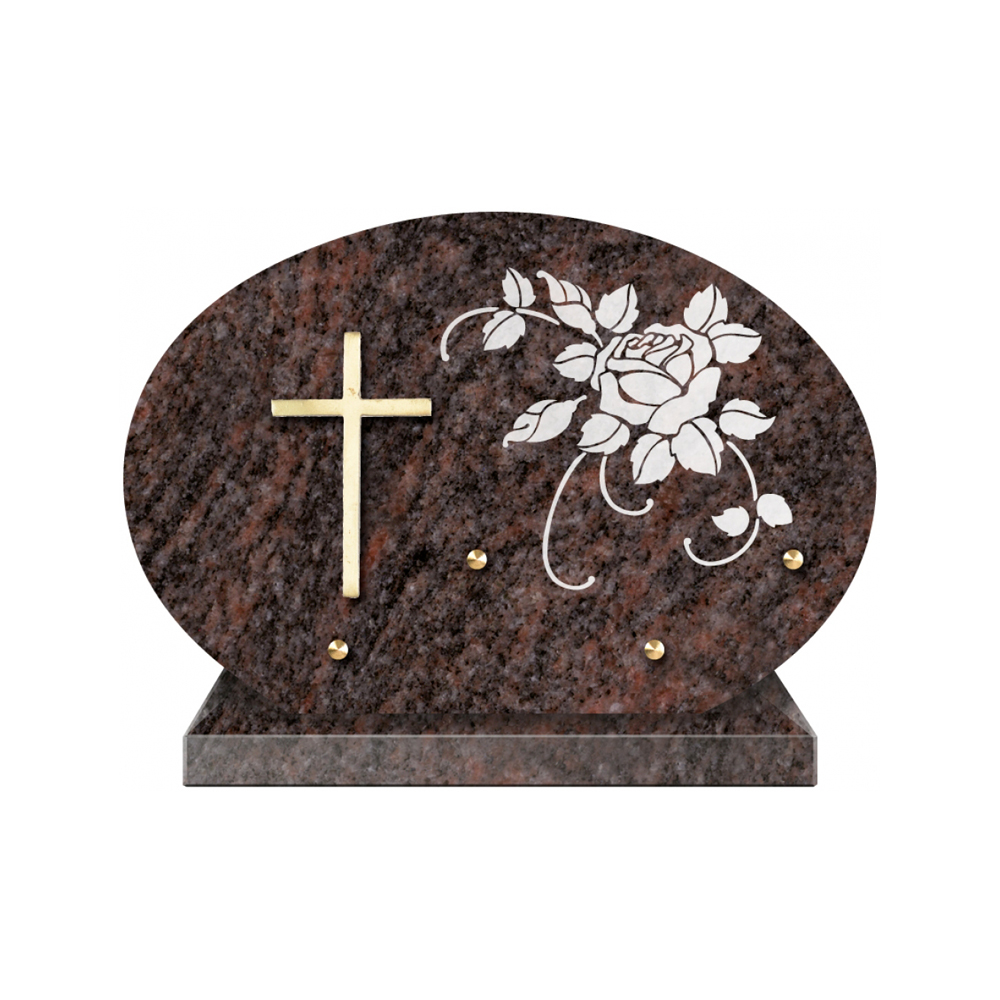 Plaque funéraire Forme 1 Granit Sablée Blanc 30x20 – Plaques Funéraires Créations® – vue complémentaire