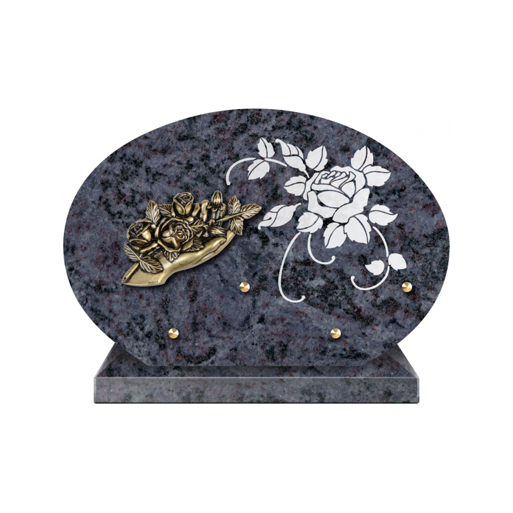 Plaque funéraire Forme 1 Granit Sablée Blanc 30x20 – Plaques Funéraires Créations® – vue complémentaire