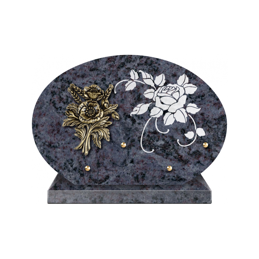 Plaque funéraire Forme 1 Granit Sablée Blanc 30x20 – Plaques Funéraires Créations® – vue complémentaire