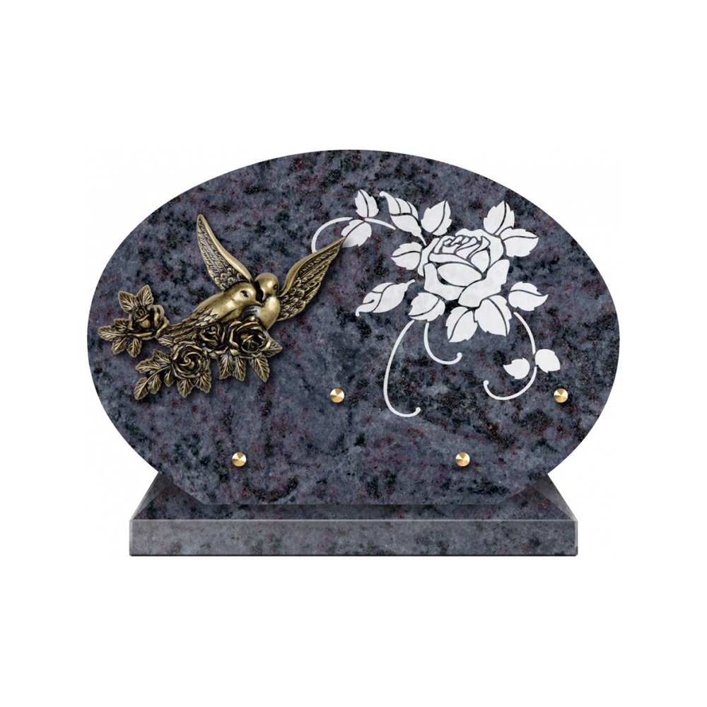 Plaque funéraire Forme 1 Granit Sablée Blanc 30x20 – Plaques Funéraires Créations® – vue complémentaire